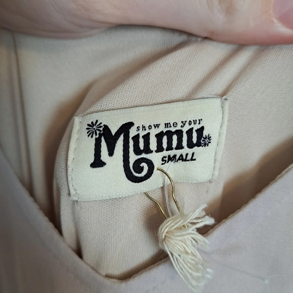 NEW Show Me Your MuMu Dusty Pink Grey Feminine Bridesmaid Maxi Dress Size Small - Picture 7 of 10